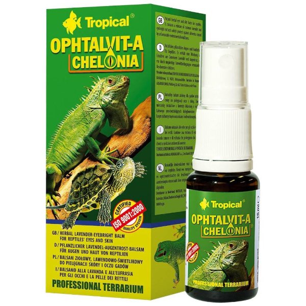 TROPICAL Ophtalvit-A Chelonia לטיפול בבעיות עור ועיניים אצל זוחלים באנר