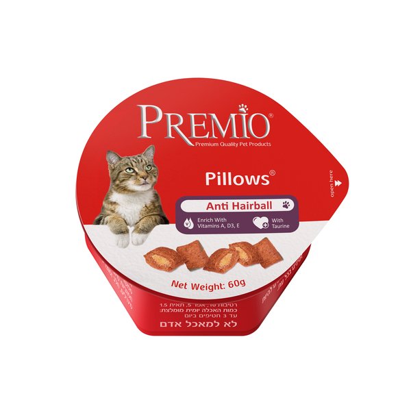 פרמיו חטיף כריות Anti Hairball עוף באנר