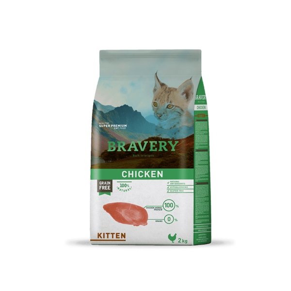 ברייברי מזון יבש לגורי חתולים נטול דגנים עוף באנר