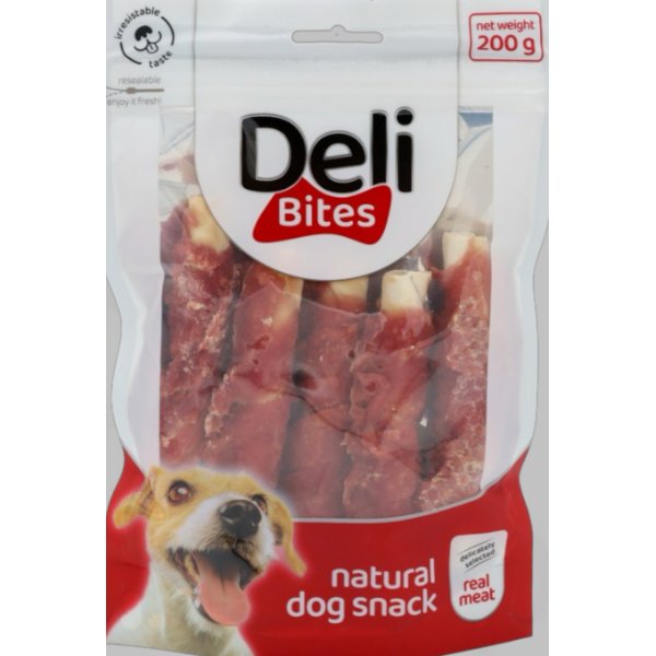 Deli Bites עצם לעיסה לכלב מלופף ברווז דלי בייטס באנר