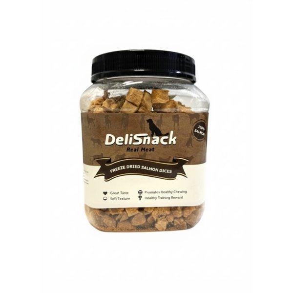 Delisnack חטיף קוביות טבעי 100% סלמון במארז חיסכון  דליסנק באנר