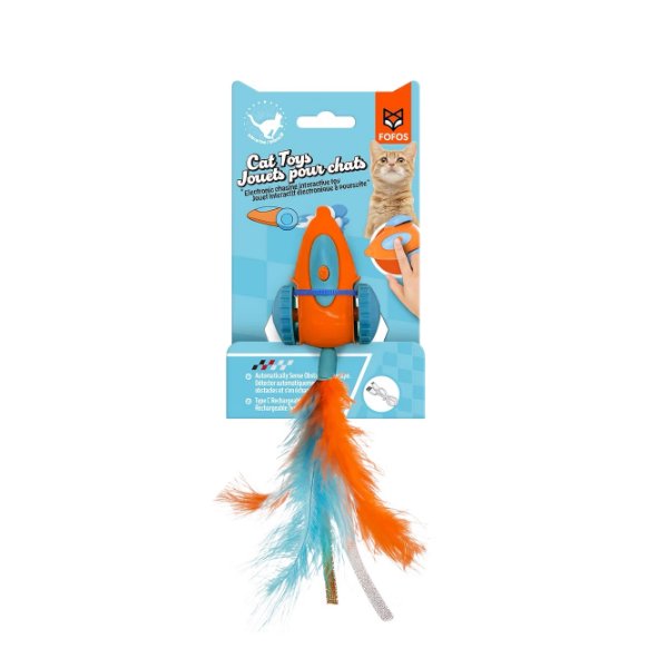 פופוס צעצוע לחתול מכונית מירוץ אינטראקטיבית באנר